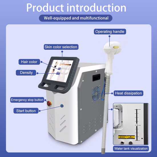 Laser à Diode verticale 808nm, refroidissement de la peau, Machine IPL, équipement de beauté, épilation