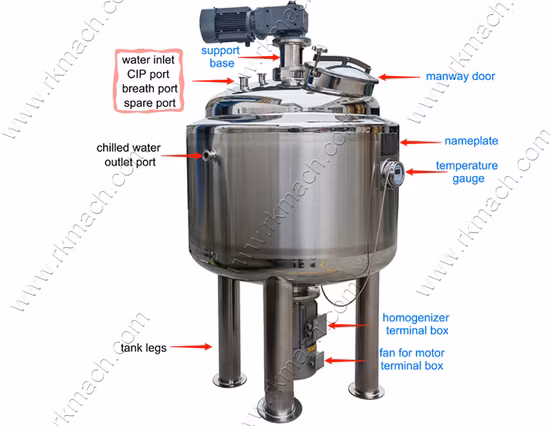 Équipement de mélange cosmétique de mélange de réservoir d'homogénéisation de 400 litres SS316L